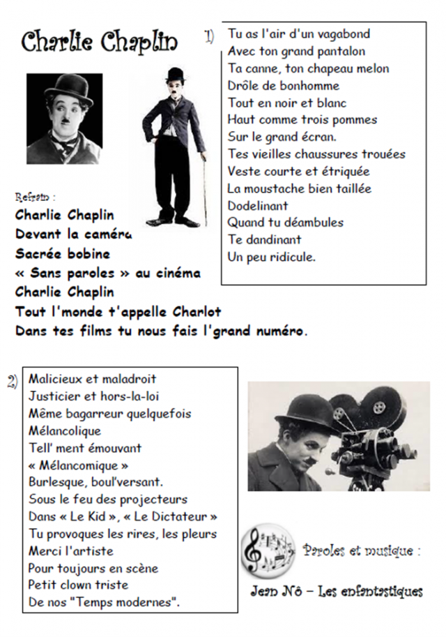 Charlie Chaplin ( Les enfantastiques ) École primaire de Ferrières en Bray